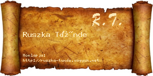 Ruszka Tünde névjegykártya