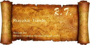 Ruszka Tünde névjegykártya
