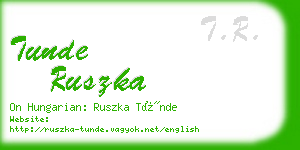 tunde ruszka business card